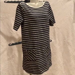Blue and white striped dress size L